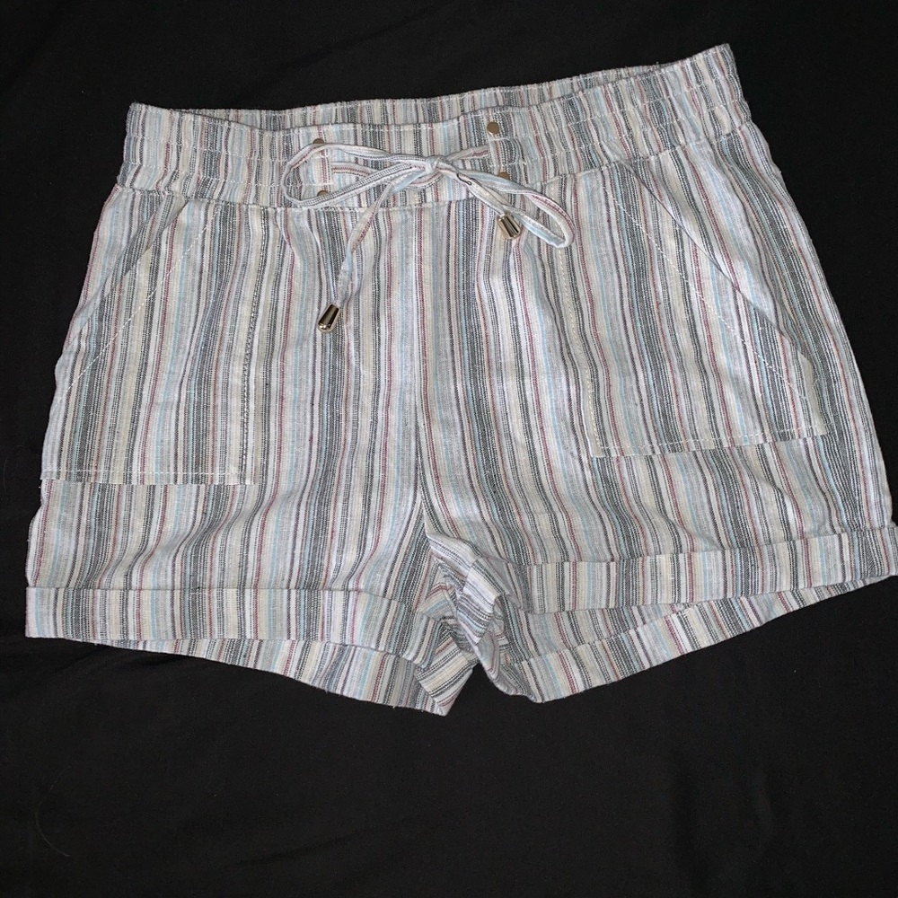Ci Sono Linen Collection Striped Tie Shorts